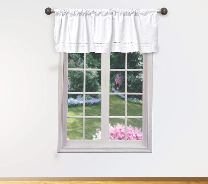 Photo 1 of Duck River Textile Miles Kitchen Curtain, White
