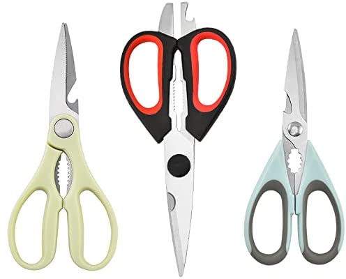 Photo 1 of 3 PCS Kitchen Scissors, Kitchen Scissors Heavy Duty Scissors, Multifunctional Cooking Scissors Poultry Seafood Chicken Fish Vegetables Herbs, Can Be Used In Kitchen, Office, Grocery Room Scissors
