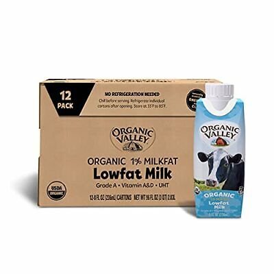 Photo 1 of 12 pc organic valley 1 percent lowfat milk --- bb 09 2022