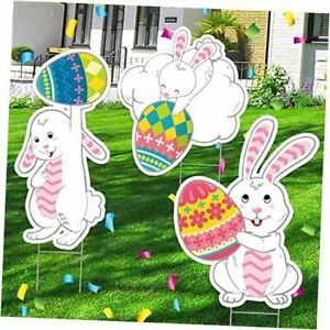 Photo 1 of 3 Pcs Easter Laser Bunnies with Eggs Yard Multicolor 22*16IN 

