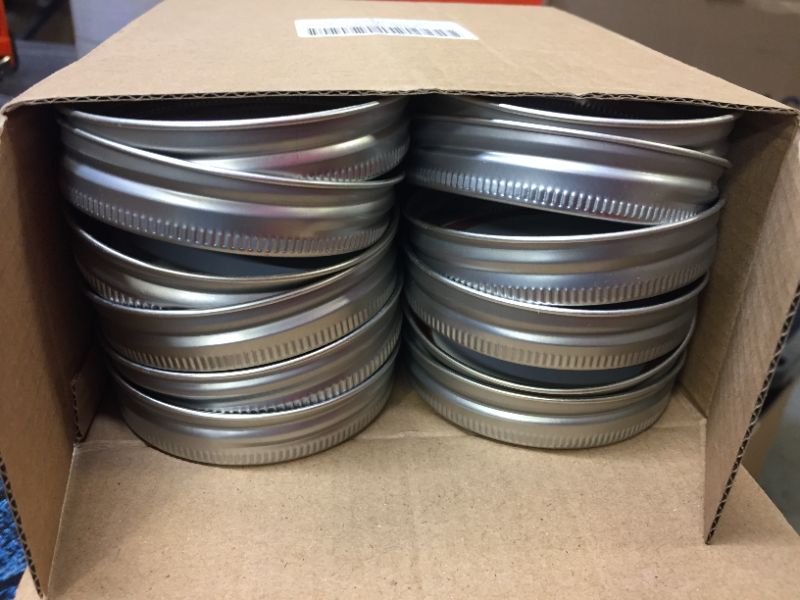 Photo 3 of 48pcs/24Set Regular Mouth Canning Lids Bands Split-Type for Mason Jar Canning Lids (silver)

