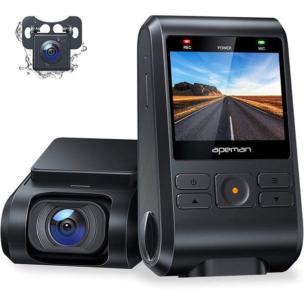 Photo 1 of APEMAN C550 Dual Dash Cam, 1080P Front and Rear Hidden Car Driving Recorder, IPS Screen, Night Vision, 170° Wide Angle, WDR, G-Sensor, Parking Monitor, Motion Detection, Loop Recording, Support GPS
