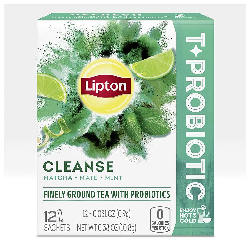 Photo 1 of 3x Lipton T+Probiotic Herbal Tea Sachets For a Hot or Iced Herbal Tea Beverage with Matcha Mate and Mint Cleanse Finely Ground Herbal Tea With Probiotics 0.38 oz 12 Servings
Best By: Apr 19, 2022