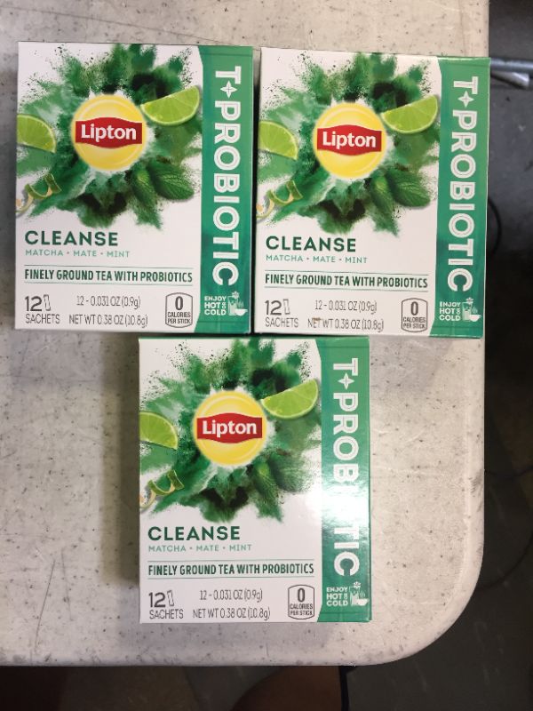 Photo 2 of 3x Lipton T+Probiotic Herbal Tea Sachets For a Hot or Iced Herbal Tea Beverage with Matcha Mate and Mint Cleanse Finely Ground Herbal Tea With Probiotics 0.38 oz 12 Servings
Best By: Apr 19, 2022