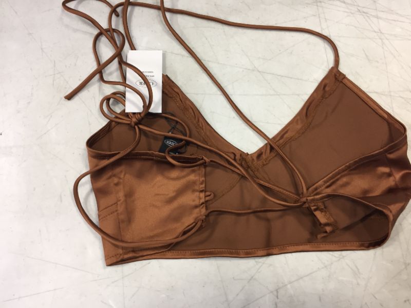 Photo 2 of womens strap top color dark brown/bronze size small