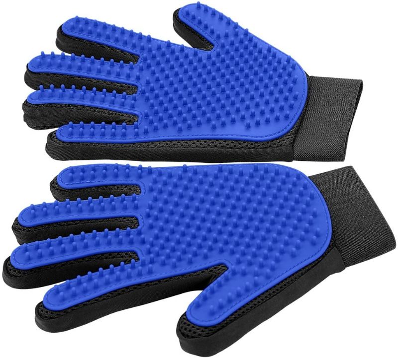 Photo 1 of [Upgrade Version] Pet Grooming Glove - Gentle Deshedding Brush Glove - Efficient Pet Hair Remover Mitt - Enhanced Five Finger Design - Perfect for Dog & Cat with Long & Short Fur - 3 Pair
