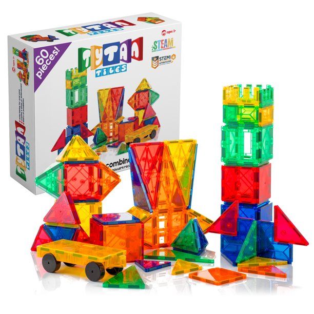 Photo 1 of Tytan Magnetic Learning Tiles 60 Piece Building Set Focused on STEM Education 