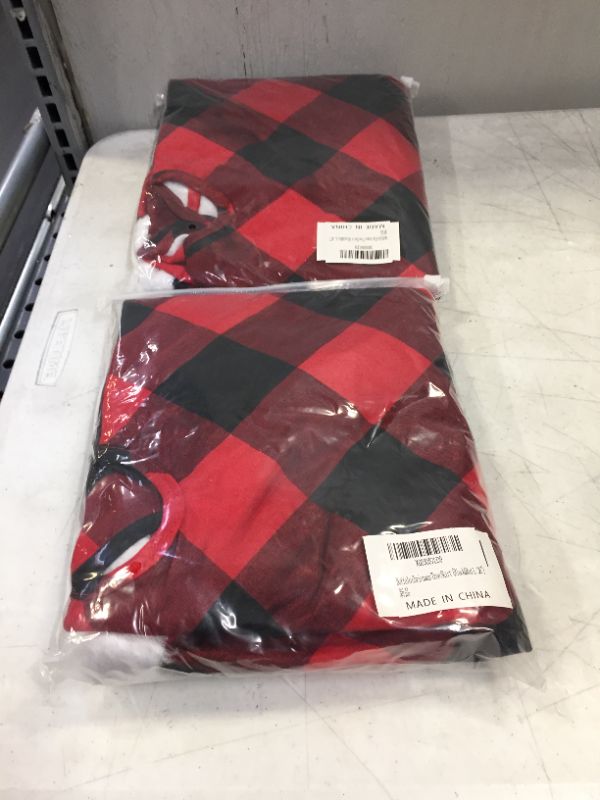 Photo 2 of Buffalo Plaid Black&red Decorative Tree Skirt Rustic Farmhouse Xmas Decorations Home Decor---SET OF 2---Size: 36"