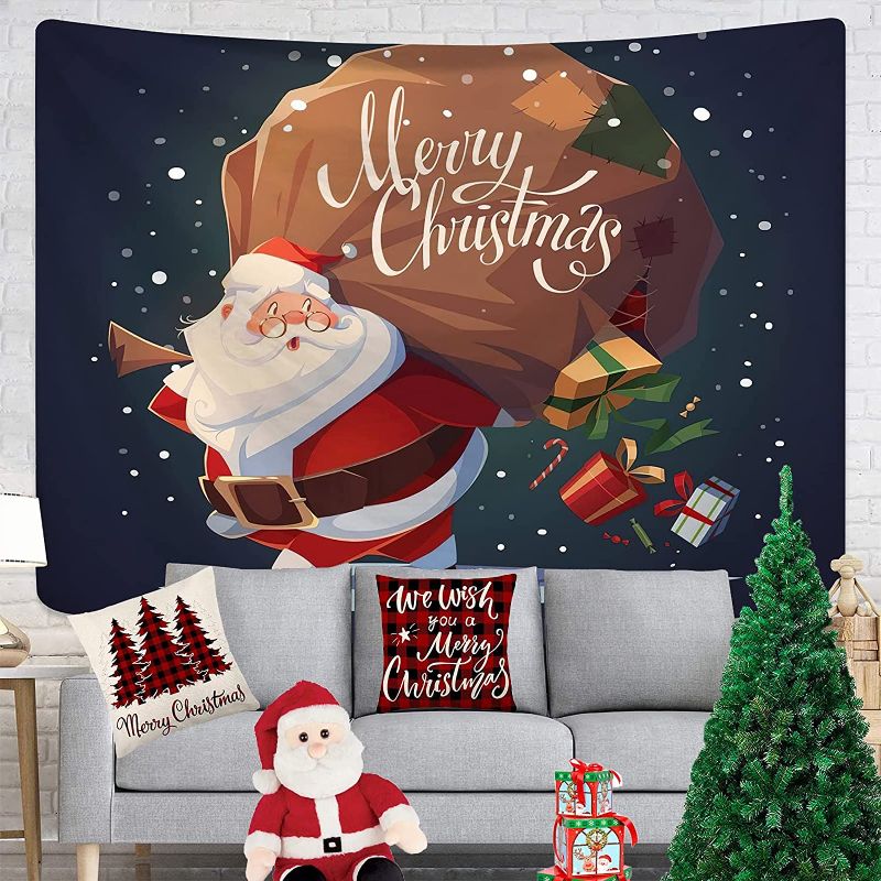 Photo 1 of Christmas Tapestry Wall Hanging, Santa claus Tapestry 60 X 50 inches