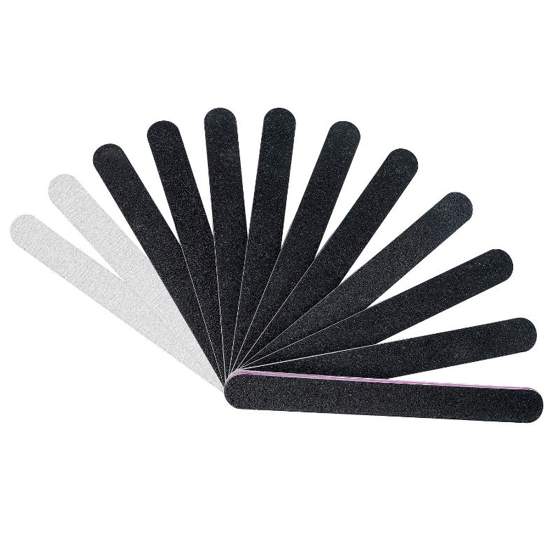 Photo 1 of 12PCS Nail Files,Professional Manicure Pedicure Tools-10PCS Black 100/180 Grit and 2PCS Purple 180/240 Nail File---SET OF 3---