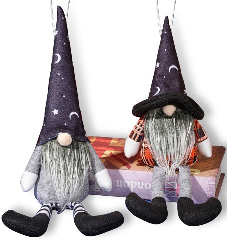 Photo 1 of 2 Pcs Cute Halloween Plush Gnomes Decorations, Christmas Gnomes Plush, Halloween Gnomes Decor Ornaments, 2021 Christmas Tree Ornaments Indoor, Thanksgiving Home Decor Gifts, Black
