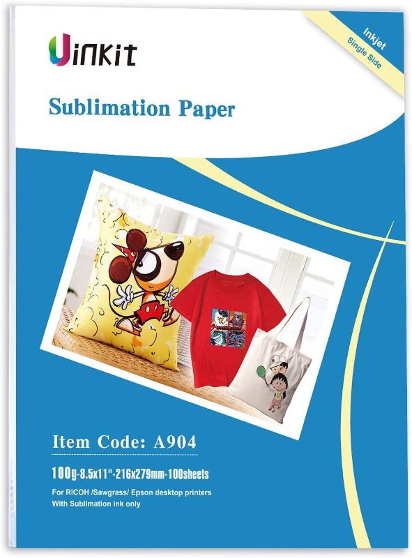 Photo 1 of Uinkit Sublimation Paper for Heat Transfer DIY Gift Compatible with Inkjet Printer with Sublimation Ink8.5x11 inches 100g 100sheets per Pack
