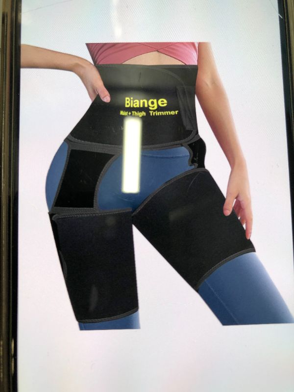 Photo 1 of BIANGE PREMIUM WAIST AND THIGH TRAINER FOR WOMEN, 3 IN 1 HIGH WAIST THIGH TRIMMER -- LARGE