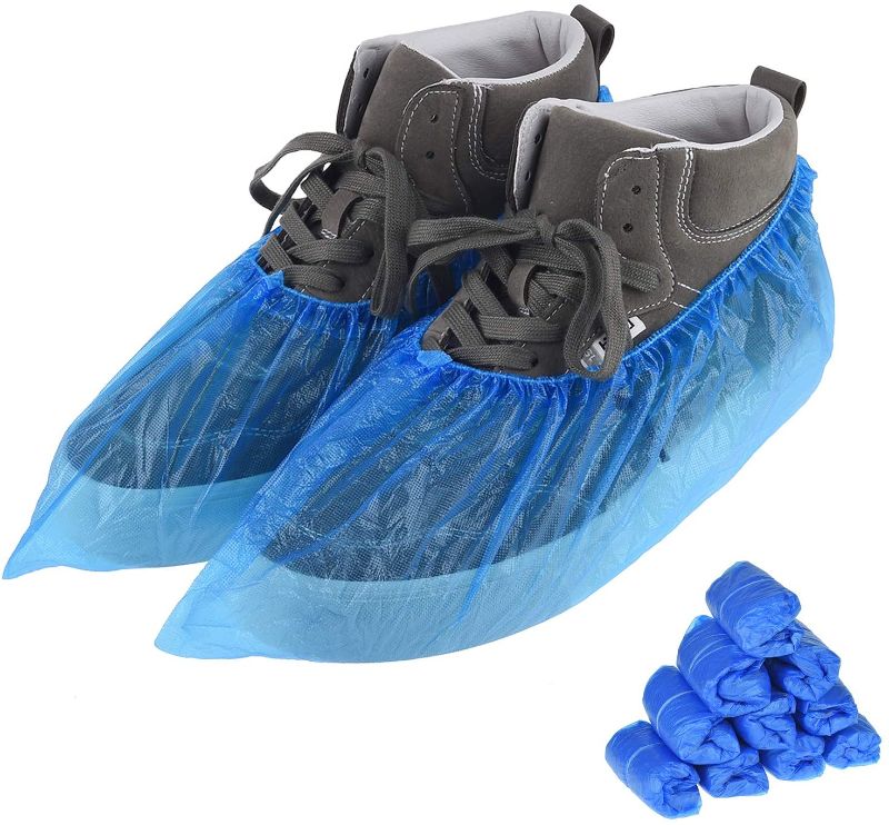 Photo 1 of 00 PCS?50 Pairs?Shoe Covers Disposable, Green Convenience, Recyclable, Boot Cover, Waterproof, Non slip, Dust proof, One Size Fit All, Durable CPE Material, Blue, Protect Your Shoes, Floor, Carpet