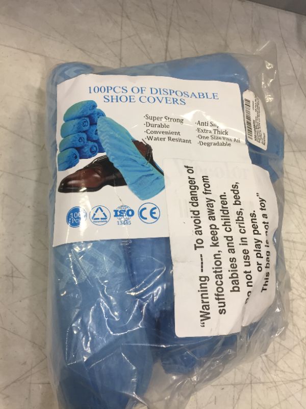 Photo 2 of 00 PCS?50 Pairs?Shoe Covers Disposable, Green Convenience, Recyclable, Boot Cover, Waterproof, Non slip, Dust proof, One Size Fit All, Durable CPE Material, Blue, Protect Your Shoes, Floor, Carpet