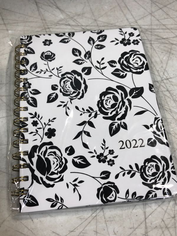 Photo 2 of 2022 Planner - 2022 Planner Weekly and Monthly with Premium Thick Paper, 6.37" x 8.46", January - December 2022, Planner 2022 with Twin-Wire Binding, Elastic Closure and Inner Pocket, Black Rose
