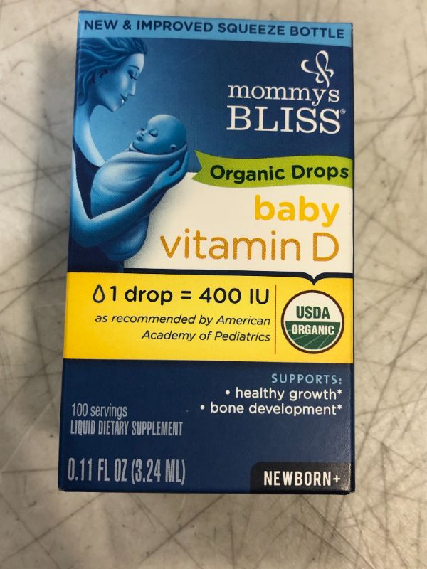 Photo 2 of Mommy's Bliss Organic Drops No Artificial Color, Vitamin D, 0.11 Fl Oz bb 08 2023
