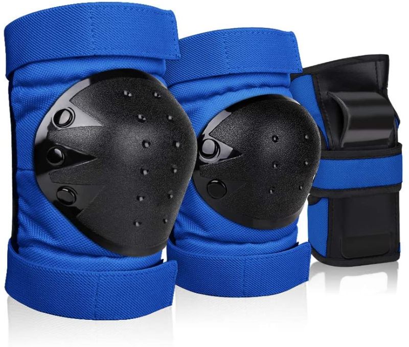 Photo 1 of DEKINMAX Knee Elbow Pads - Kids Adult Youth Protective Gear Set 3 in 1 Set Kneepads with Wrist Guards Adjustable for Biking Skating Rollerblading Scooter
