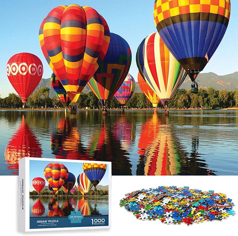 Photo 1 of 1000 Piece Jigsaw Puzzles for Adults, Large 70cm x 50cm 1000 Piece Puzzle Educational Game Toys and Unique Artwork for Families Adults Teens Age of 14 + ?Hot Air Balloon?