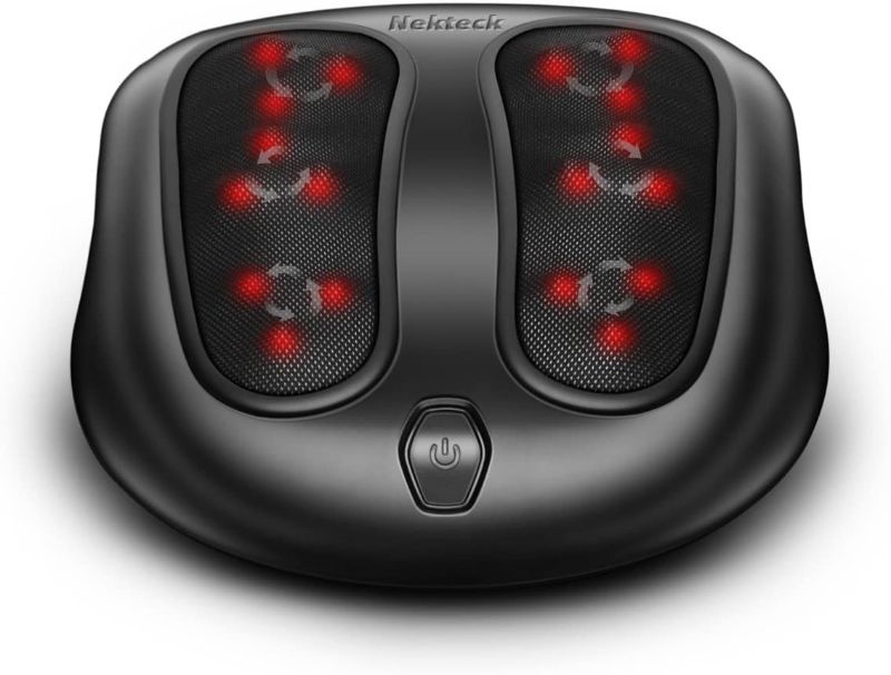 Photo 1 of Nekteck Foot Massager Kneading Shiatsu Therapy Massage with Built in Heat Function and Power Cord - Black