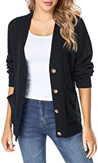 Photo 1 of Fuinloth Women's Cardigan Sweater, Oversized Chunky Knit Button Closure with Pockets(L)