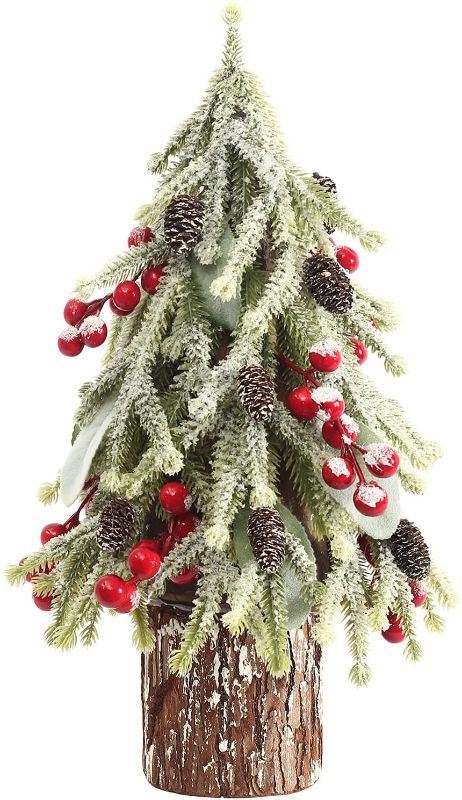 Photo 1 of 14" Tabletop Small Christmas Tree Decor, Mini Artificial Christmas Tree for Home Office Thanksgiving Holiday Birthday Decorations