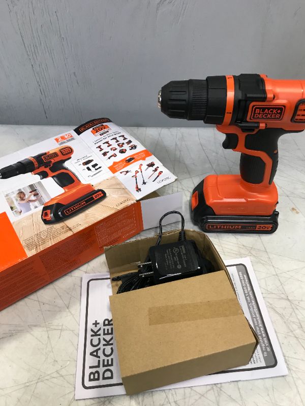 Photo 1 of 20-Volt MAX Lithium-Ion Cordless 3/8 in. Drill/Driver with Battery 1.5Ah and Charger
