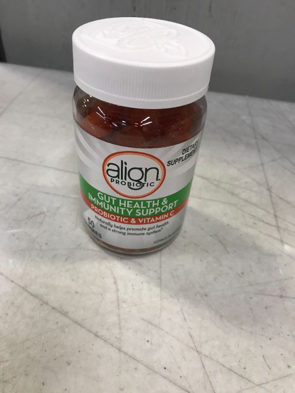 Photo 2 of Align Probiotic, Gut Health & Immunity Support, #1 Doctor Recommended Brand, vitamin C and B12 for Immune Support & Energy, Citrus Flavor, 50 Gummies BB APR 2022
