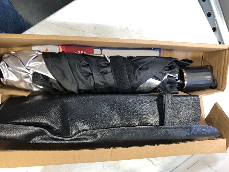 Photo 1 of EcoNour Car Windshield Sunshade with Storage Pouch | Foldable Reflector Umbrella Sunshade for Car, Blocks UV Rays Sun Visor Protector, Sunshade to Keep Your Vehicle Cool and Damage Free (49" x 25")