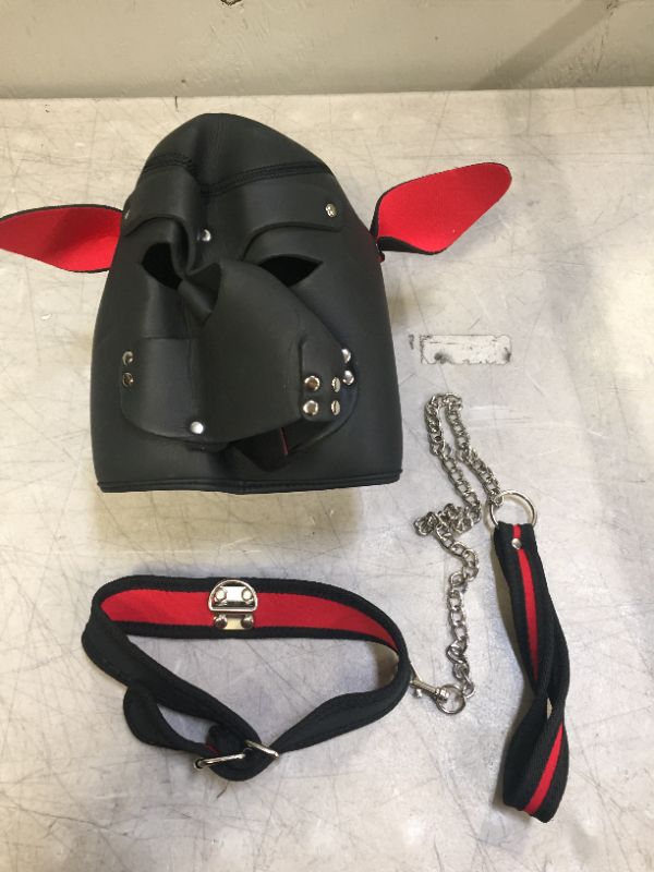 Photo 1 of Pig mask with collar and chain leash 