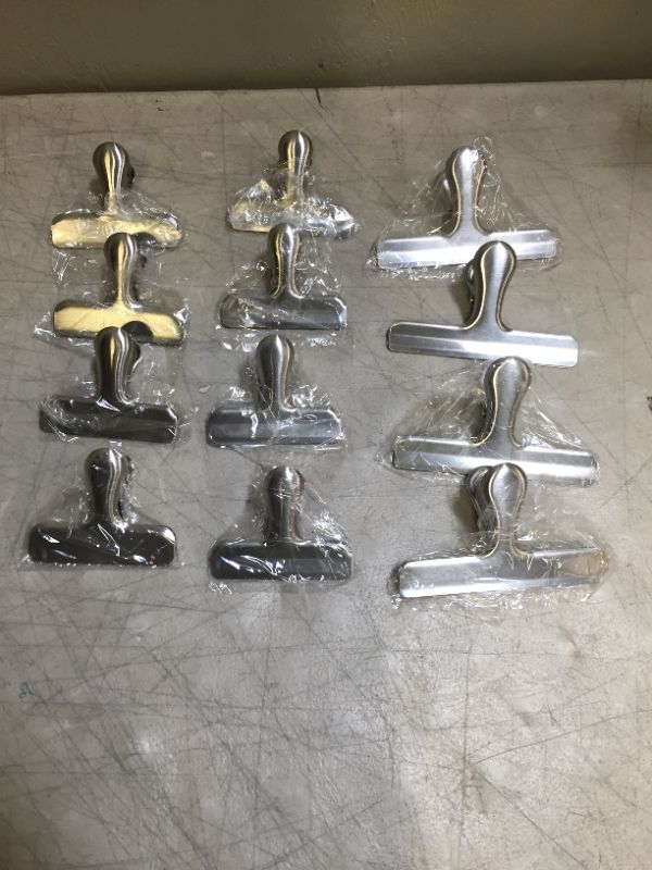 Photo 1 of 12 Stainless Steel Chip Bag Sealer Clips