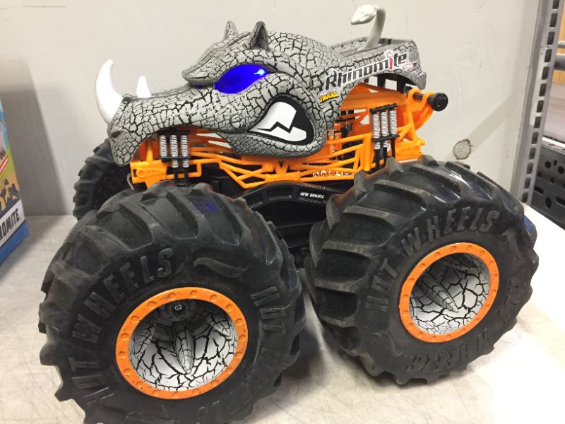 Photo 3 of New Bright 1:10 Remote Control Hot Wheels Monster Truck Rhinomite with Vapor
