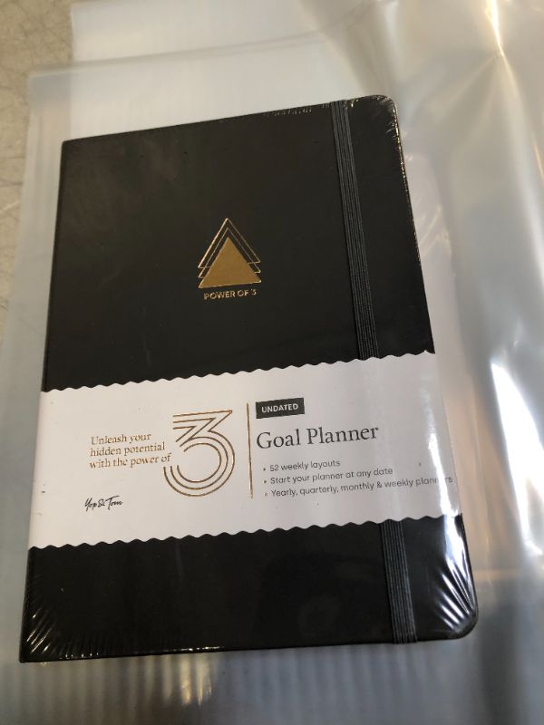 Photo 1 of Yop & Tom Undated Goal Planner - Power of 3 - The Weekly Productivity Planner To Help You Smash Any Goal - Perfect for Fitness, Coaching, Work and Personal - Charcoal