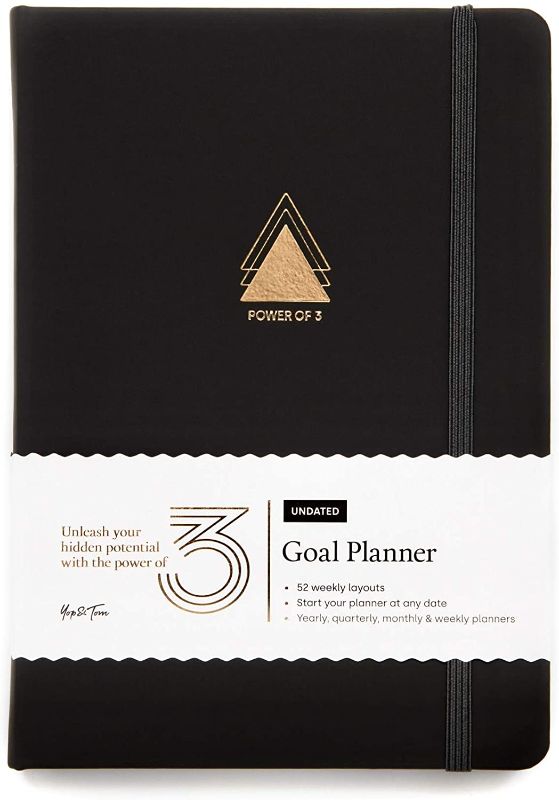 Photo 1 of Yop & Tom Undated Goal Planner - Power of 3 - The Weekly Productivity Planner To Help You Smash Any Goal - Perfect for Fitness, Coaching, Work and Personal - Charcoal