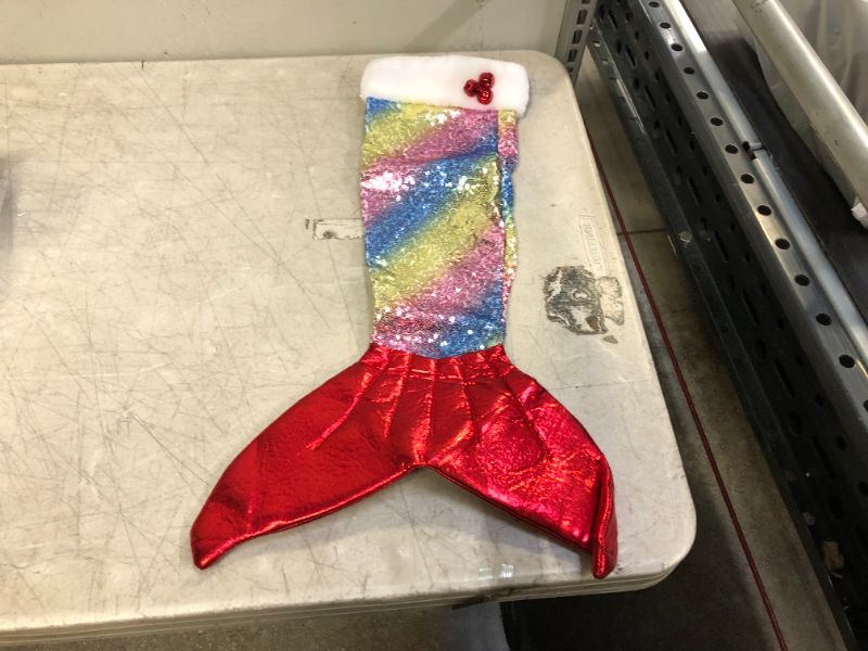 Photo 2 of SCS Direct 1 Pc Mermaid Christmas Rainbow Unicorn Sequins Stocking - Customize Your Gift Giving This Holiday - Great Unicorn or Mermaid Gift for Girls
