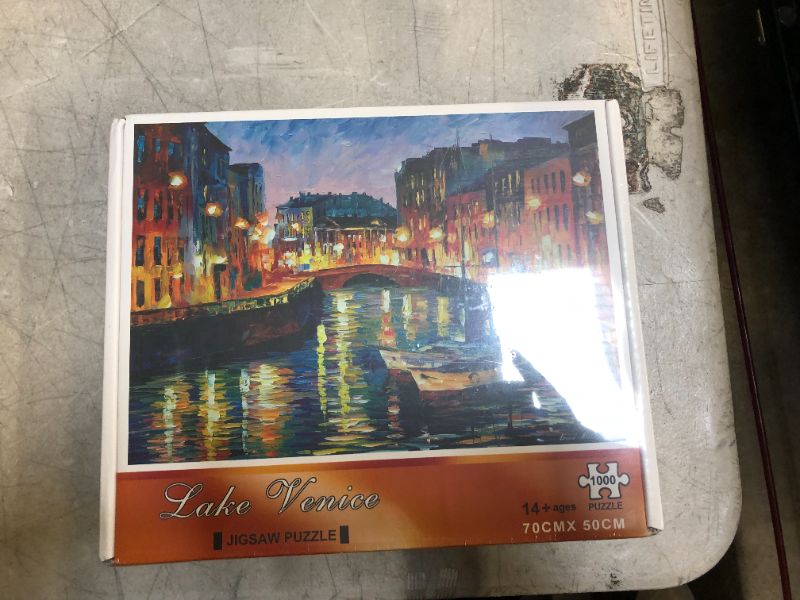 Photo 2 of 1000 Piece Jigsaw Puzzles for Adults, Large 70cm x 50cm 1000 Piece Puzzle Educational Game Toys and Unique Artwork for Families Adults Teens Age of 14 +, Venice Lake Side Oil Painting
