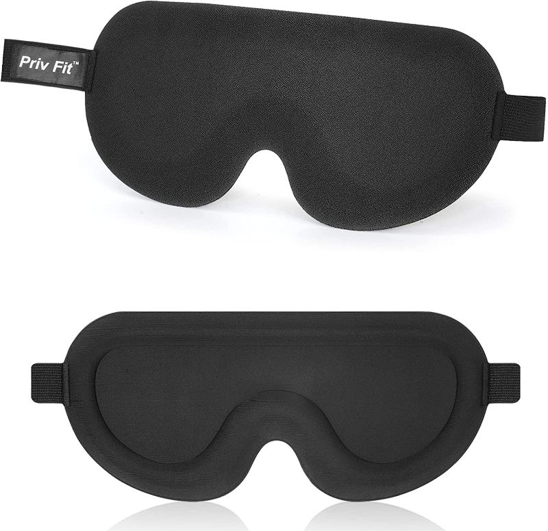 Photo 1 of PRIV FIT Sleep Eye Mask for Men, Women, 3D Eye Mask for Sleep?Soft Sleep Mask & Blindfold, Big Night Sleep Mask, Block Out Light, Comfortable Eye Shade Cover for Travel, Yoga, Nap. Black.
