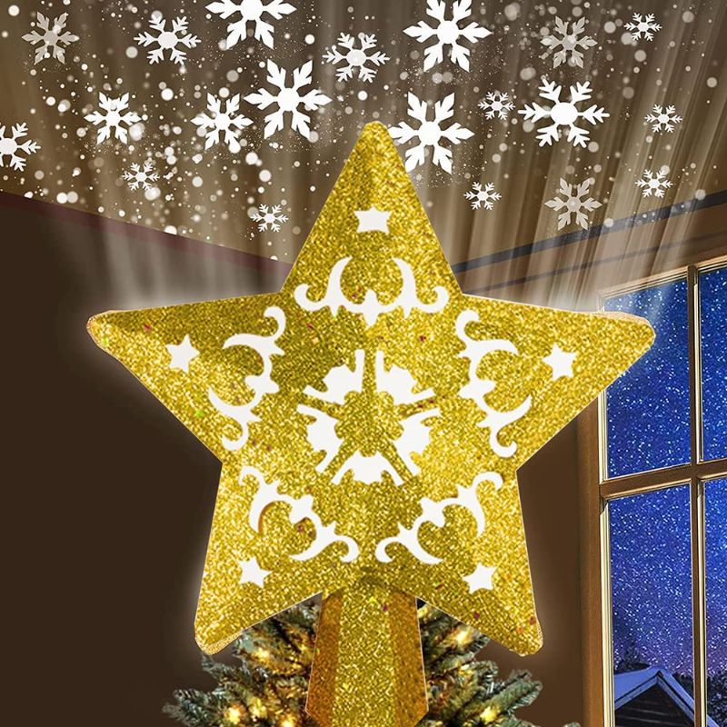 Photo 1 of EJIDOO Star Christmas Tree Topper Decoration, Golden Star