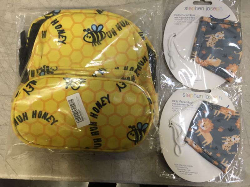 Photo 1 of Kids backpack and 2 adjustable facemasks 