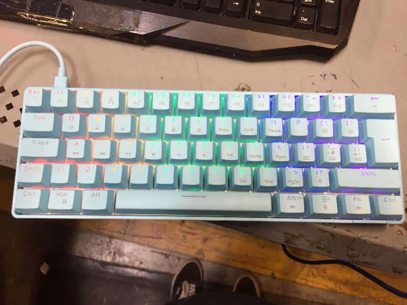 Photo 5 of Gaming Keyboard Blue Switch 68 Keys Wired RGB 18 Backlit Effects,Lightweight Gaming Mouse 6400 DPI