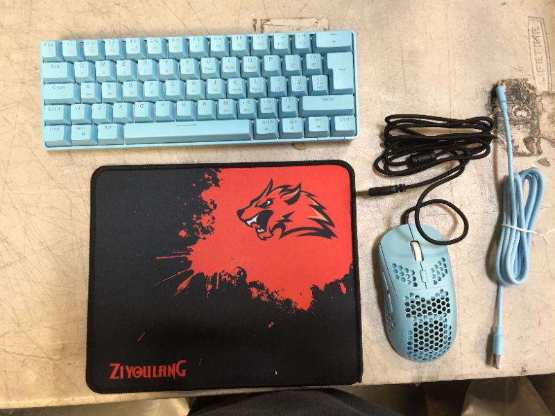 Photo 1 of Gaming Keyboard Blue Switch 68 Keys Wired RGB 18 Backlit Effects,Lightweight Gaming Mouse 6400 DPI