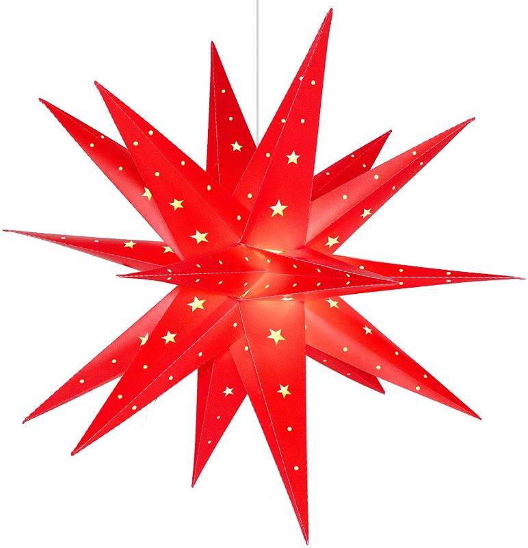 Photo 3 of  3D Moravian Star Light Outdoor - 23 inch Christmas Star Tree Topper