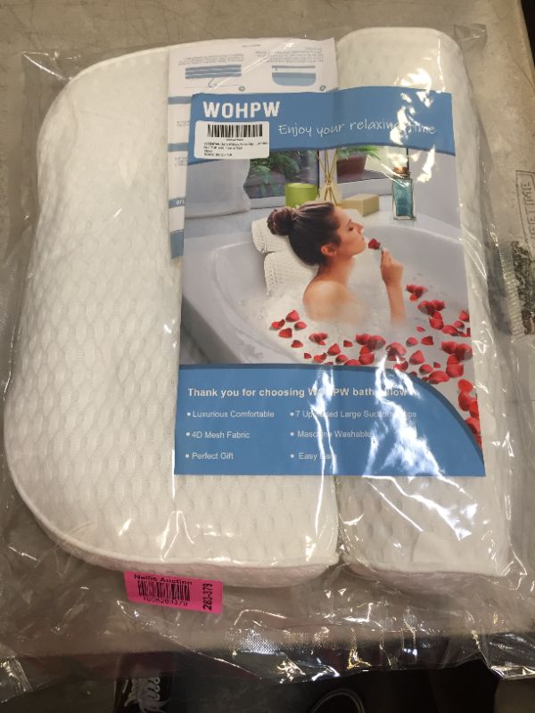 Photo 3 of  Bath Pillow, Non-Slip Spa Bathtub Pillow with 4D Air Mesh Technology and 7 Suction Cups