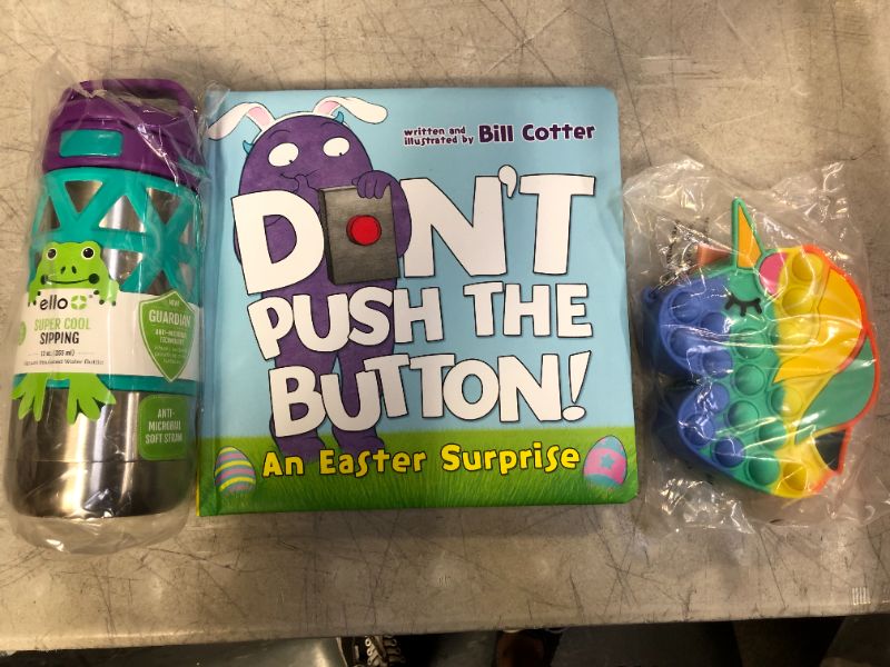 Photo 1 of Children's book, pop it unicorn purse, water bottle 