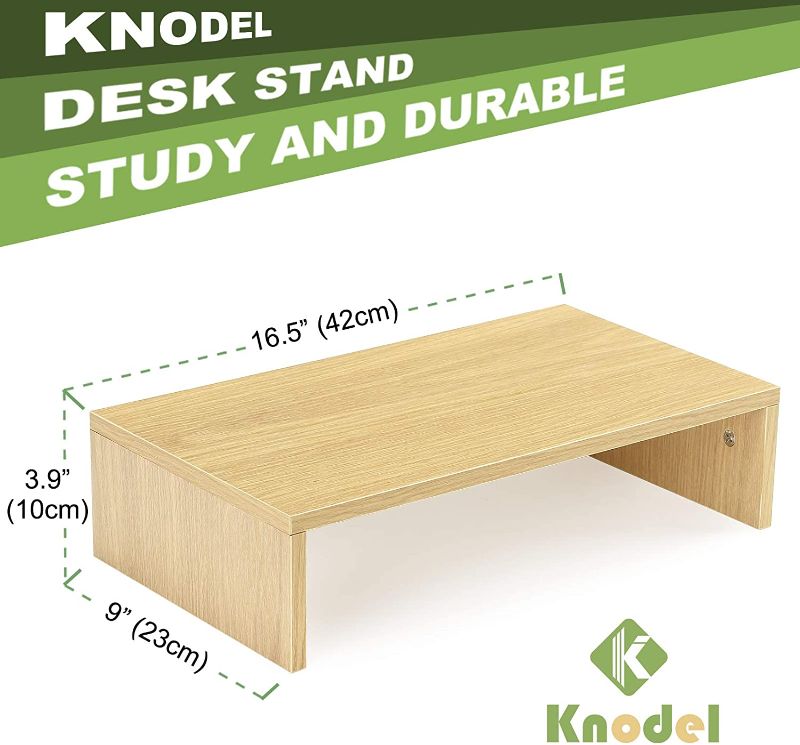 Photo 1 of Knodel Wood Monitor Stand Riser (1 Tier, Wood)
