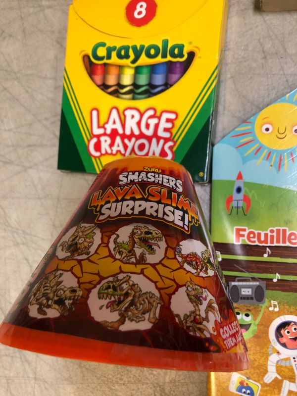 Photo 1 of Kids coloring books, crayons, slime 