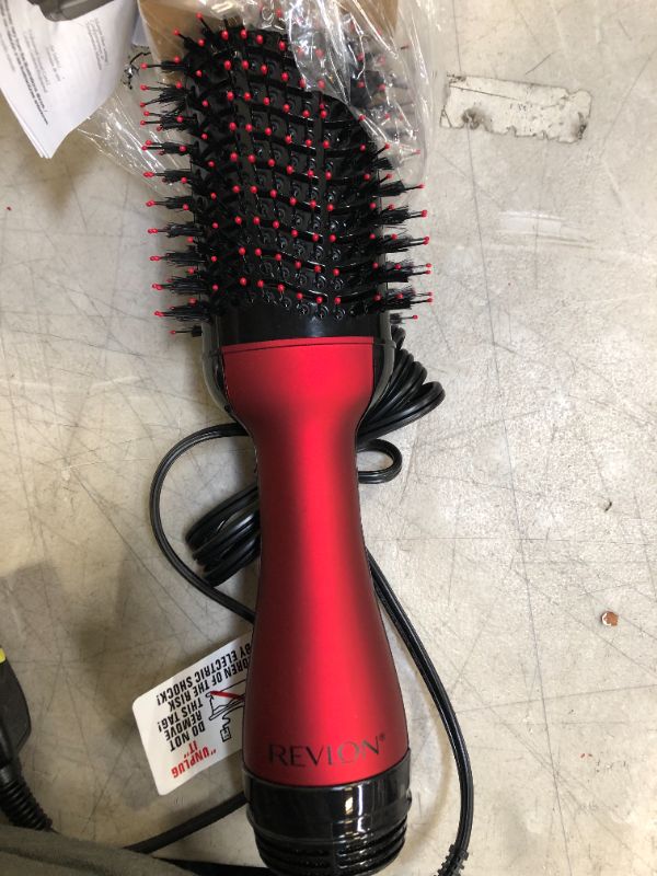 Photo 3 of REVLON One-Step Volumizer Original 1.0 Hair Dryer and Hot Air Brush, Red
