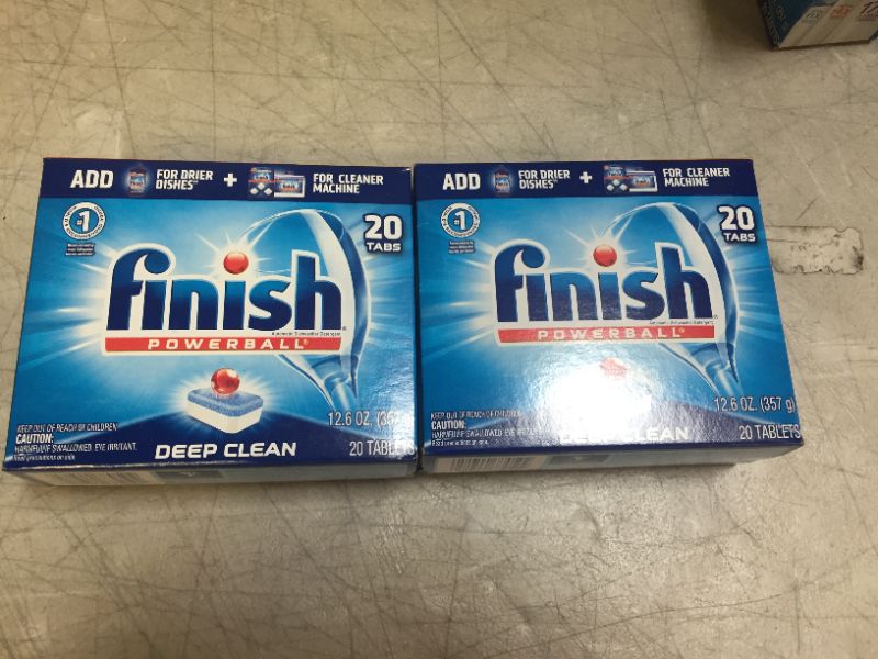 Photo 2 of 2 PACK Finish All in 1 Powerball Fresh, 20ct, Dishwasher Detergent Tablets
