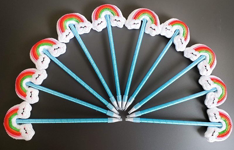 Photo 1 of 12 pack of these adorable rainbow and happy clouds pen! and Christmas Kraft Gift Bags with Cute Classic Stickers, Forfamy 24pcs Christmas Holiday Kraft Paper Goody Gift Bags, Paper Treat Bags Goody Bags for Xmas Gift Wrapping Christmas Party Decorations