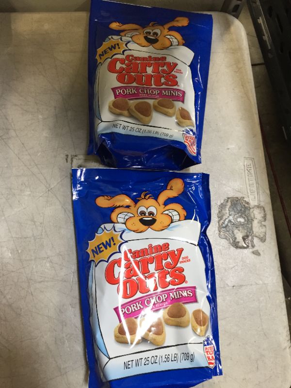 Photo 2 of Canine Carry Outs Pork Chip Minis Dog Snacks, 25 oz. 2 packs